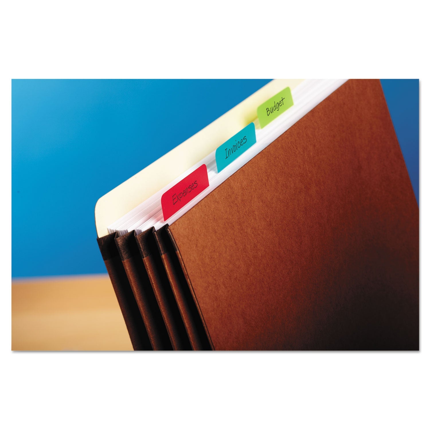 Post-it Solid Color Tabs, 1/5-Cut, Assorted Colors, 2" Wide, 24/Pack