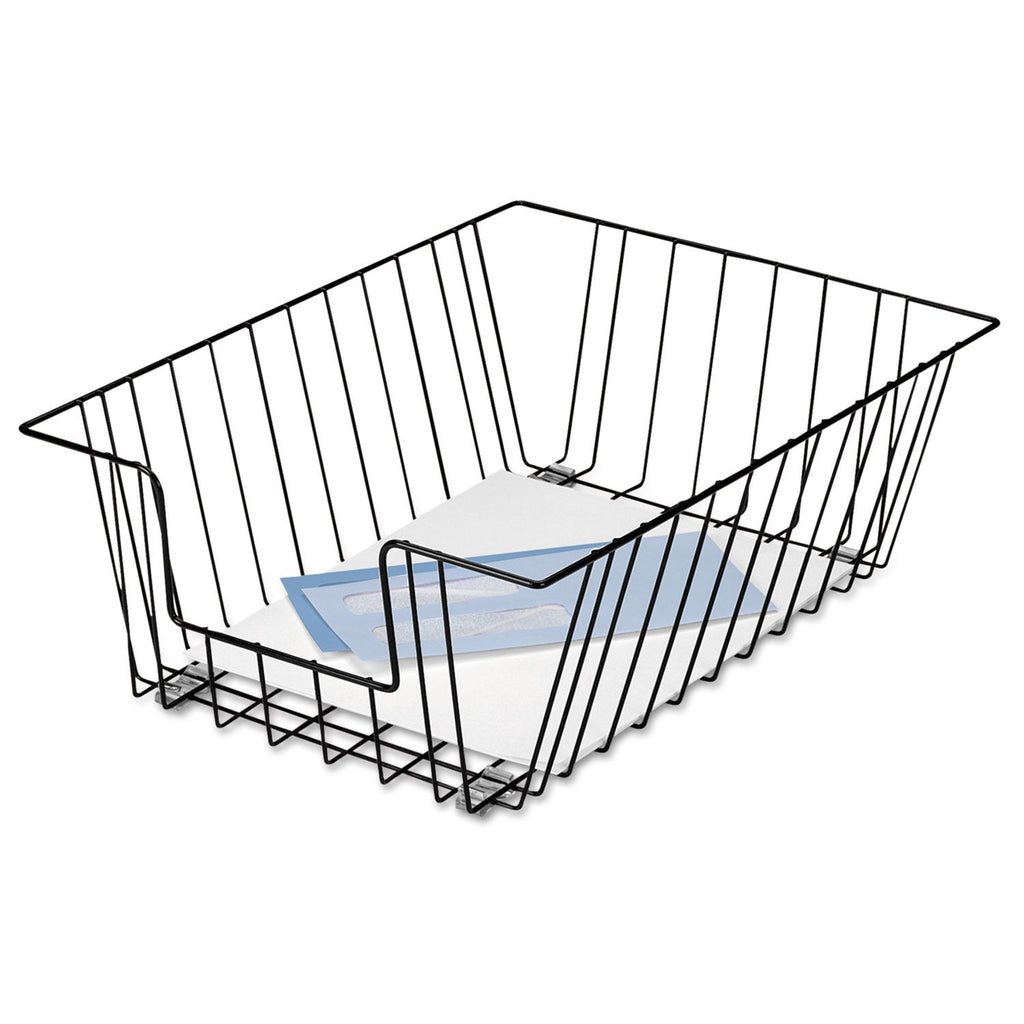Fellowes Wire Desk Tray Organizer, 1 Section, Legal Size Files, 12" x 16.5" x 5", Black