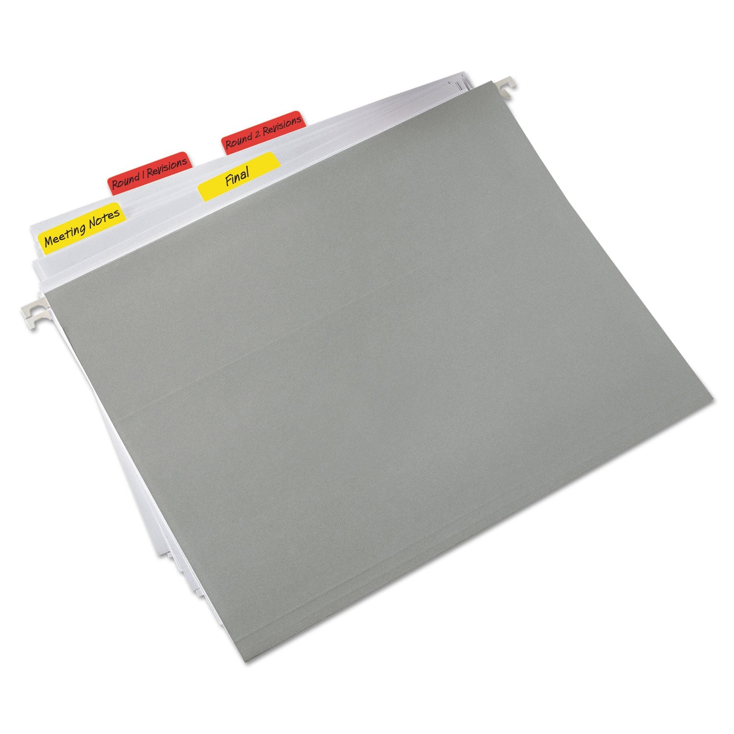 Post-it Solid Color Tabs, 1/5-Cut, Assorted Colors (Red and Yellow), 2" Wide, 44/Pack