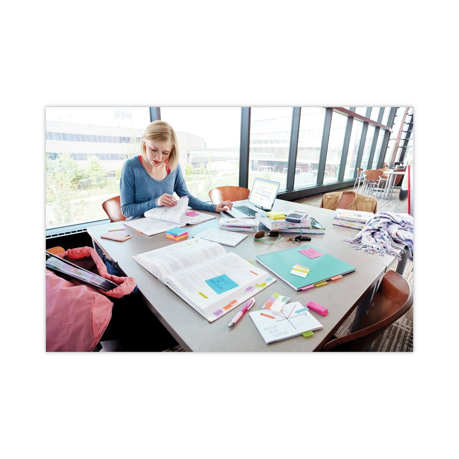 Post-it Standard Page Flags in Dispenser, Bright Pink, 100 Flags/Dispenser