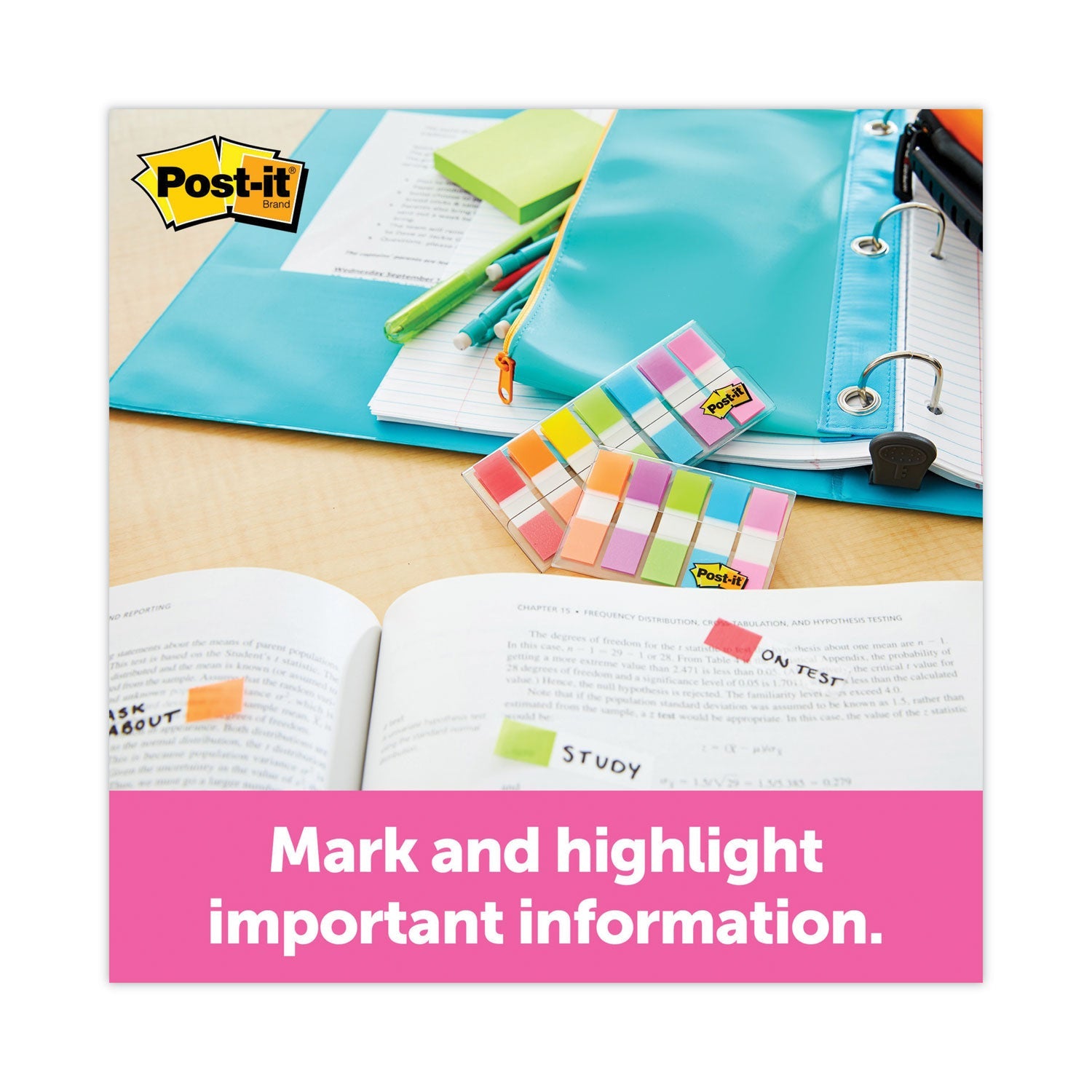 Post-it Page Flags in Portable Dispenser, Assorted Brights, 5 Dispensers, 20 Flags/Color