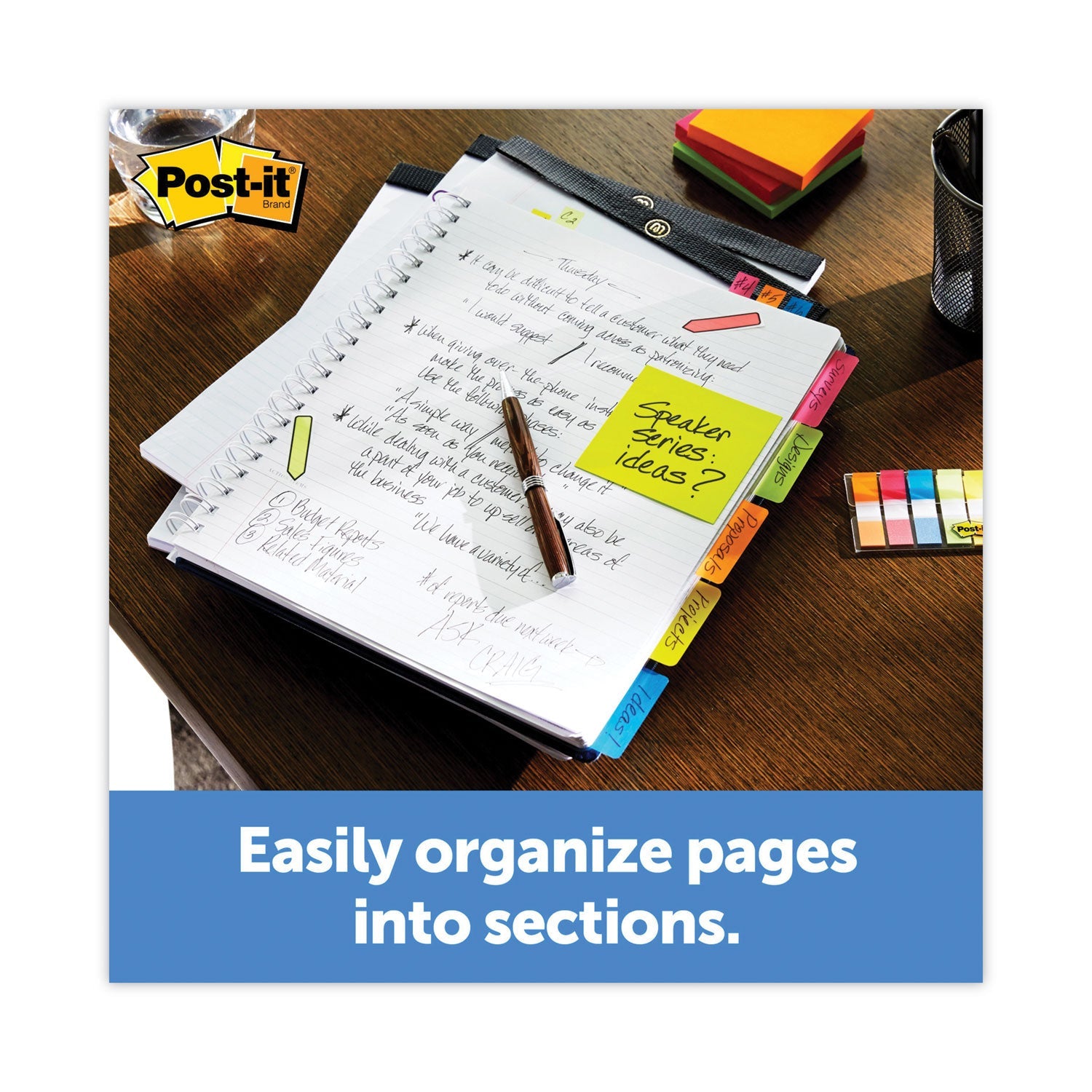Post-it Lined Tabs, 1/5-Cut, White, 2" Wide, 50/Pack