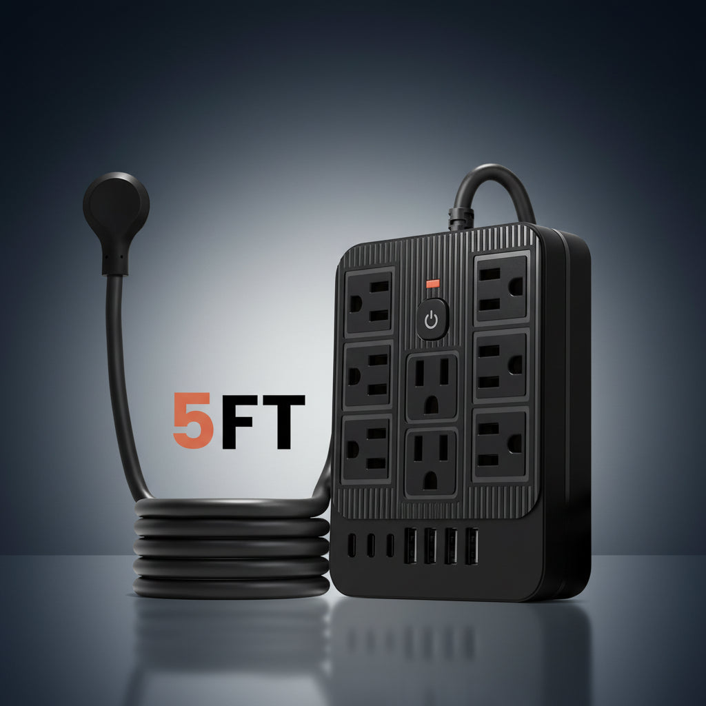 15-In-1 Power Strip with Switch & Surge Protectionmultifunctional Surge Protector with 8AC Outlets 4 USB & 3Type-C USB Ports Socket for Office Home and Travel Walloutlet Extender Power Socket Expander Electrica Loutlet