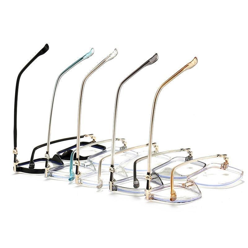 Reflect And Filter Blue Light Stylish Ultralight TR90 Anti Blue Light Reading Glasses For Men And Women Frame Transparent Square Oversize Eyeglasses Unisex Glasses