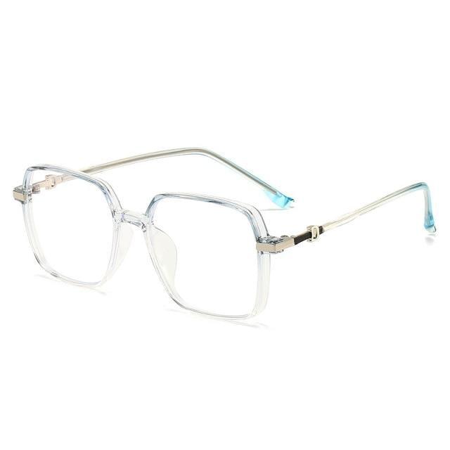 Reflect And Filter Blue Light Stylish Ultralight TR90 Anti Blue Light Reading Glasses For Men And Women Frame Transparent Square Oversize Eyeglasses Unisex Glasses