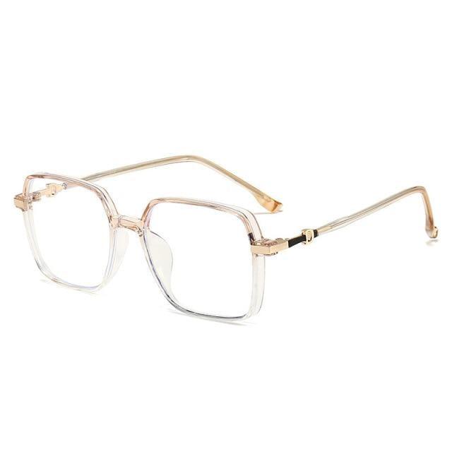 Reflect And Filter Blue Light Stylish Ultralight TR90 Anti Blue Light Reading Glasses For Men And Women Frame Transparent Square Oversize Eyeglasses Unisex Glasses